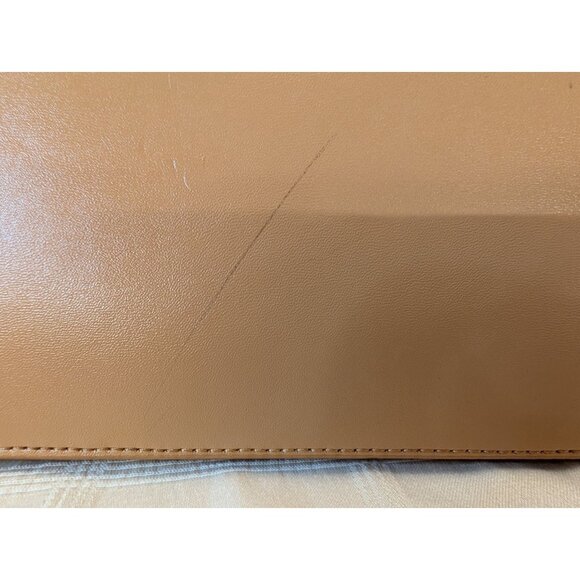 Colab Tan Leather Crossbody Tote Bag With Detachable Strap & Zipper Closure - Picture 10 of 15
